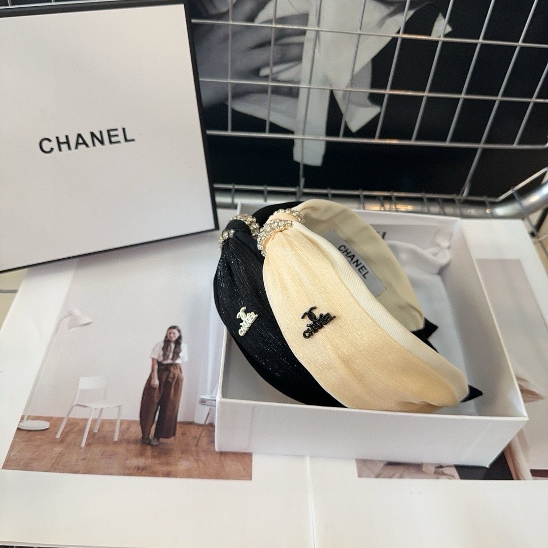Chanel Crinkle Gold Twist Headband - Image 6
