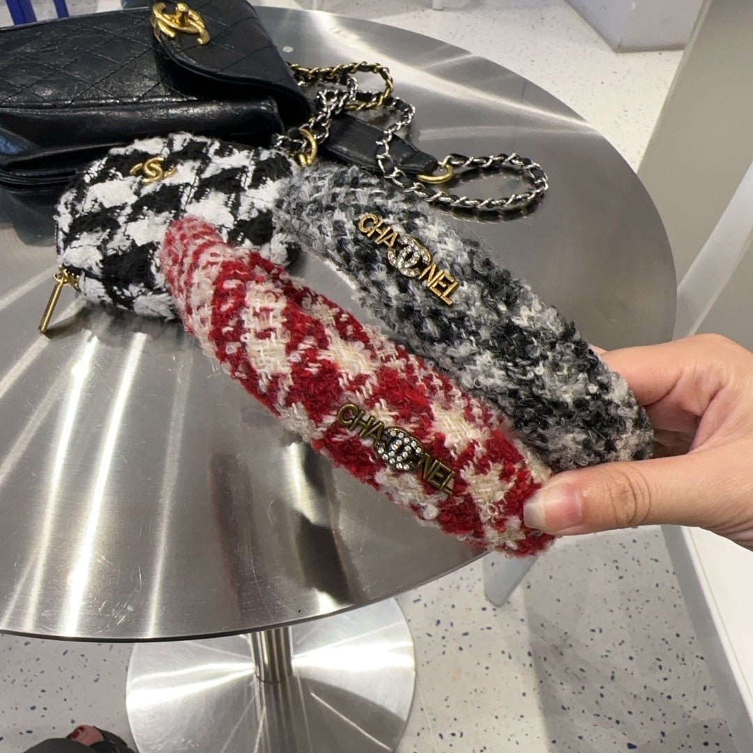 Chanel Tweed Check Headband - Image 8