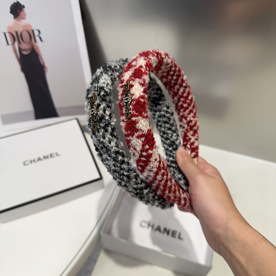 Chanel Tweed Check Headband - Image 9