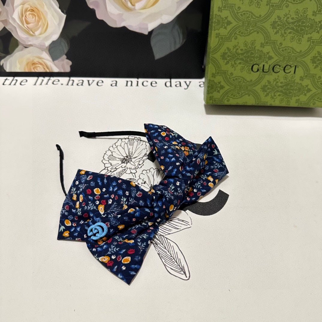 GUCCI Floral Bow Hair Headband - Image 6