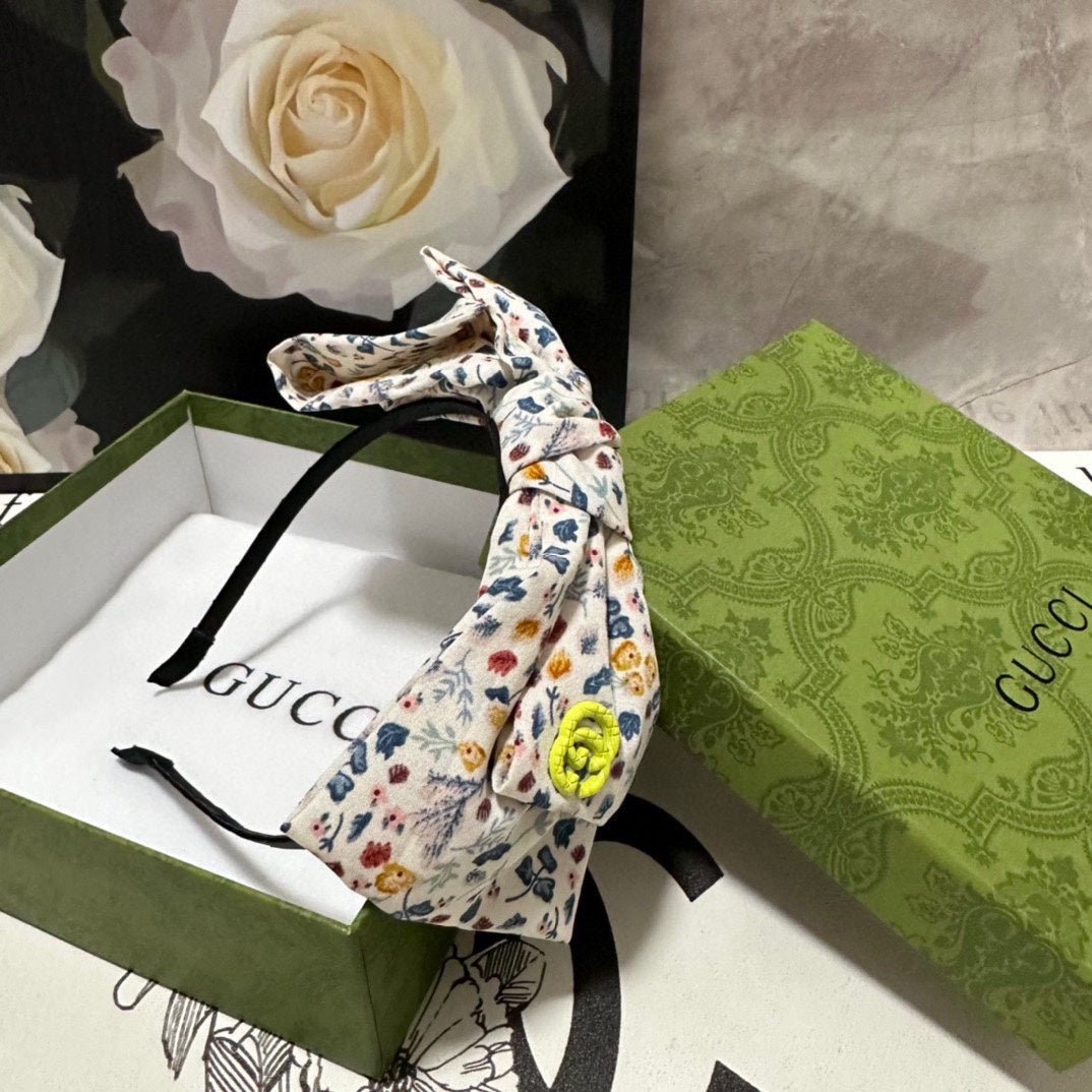 GUCCI Floral Bow Headband - Image 3
