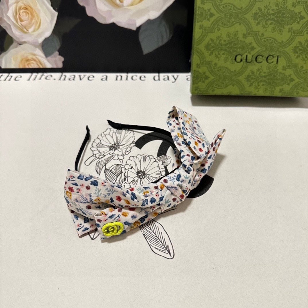 GUCCI Floral Bow Headband - Image 4