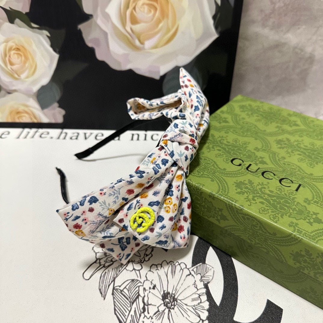 GUCCI Floral Bow Headband - Image 6