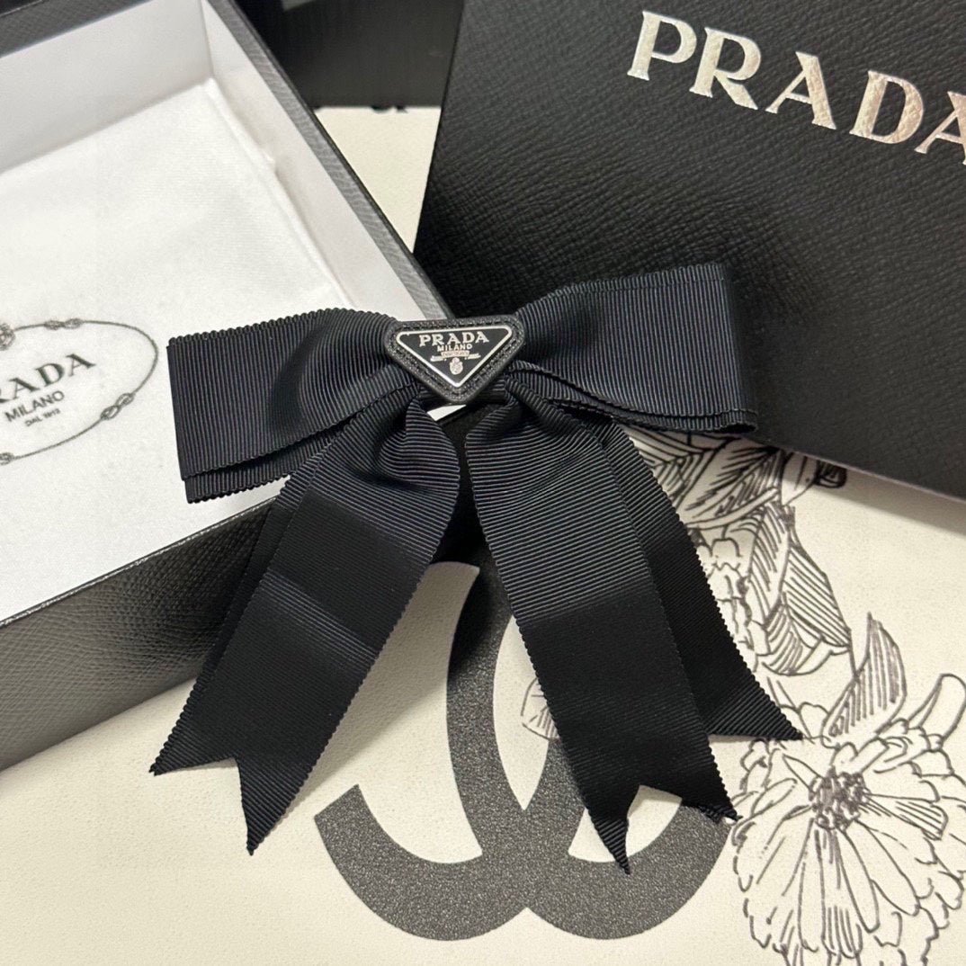 Alternative view of PRADA Pointed Streamer Satin Bow Clip
