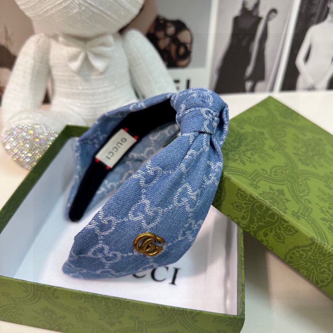 Alternative view of GUCCI DENIM HEADBAND LITTLE BOY BLUE 432815
