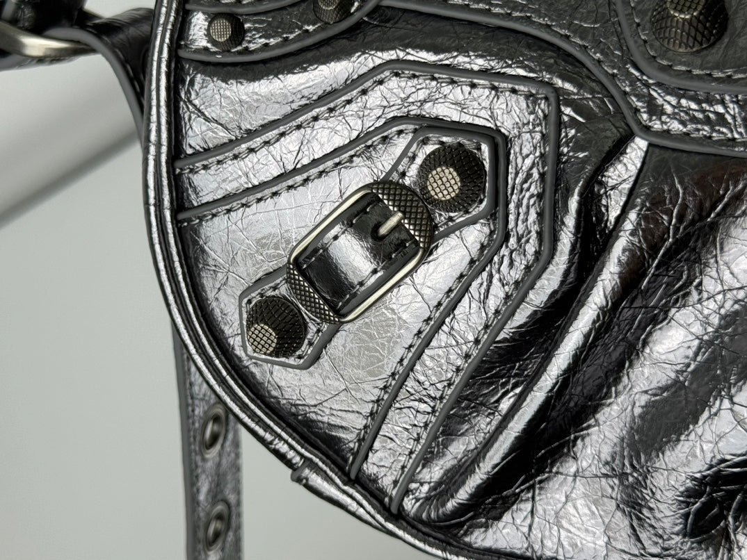 Balenciaga Le Cagole 26cm Silver Lambskin - Image 4