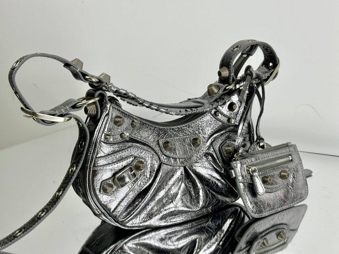 Balenciaga Le Cagole 26cm Silver Lambskin - Image 6