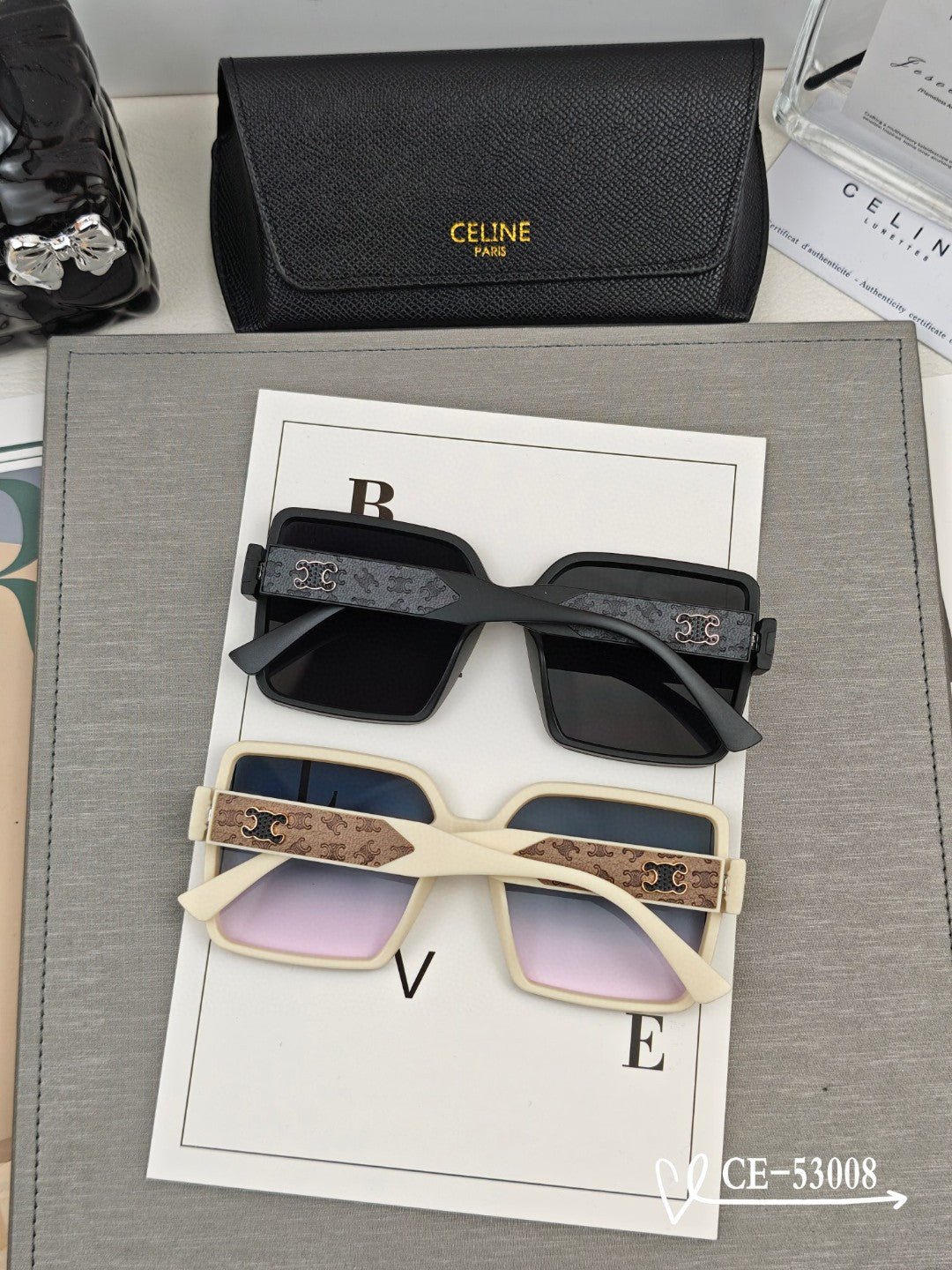 CELINE Black Rim Square Sunglasses - Image 7