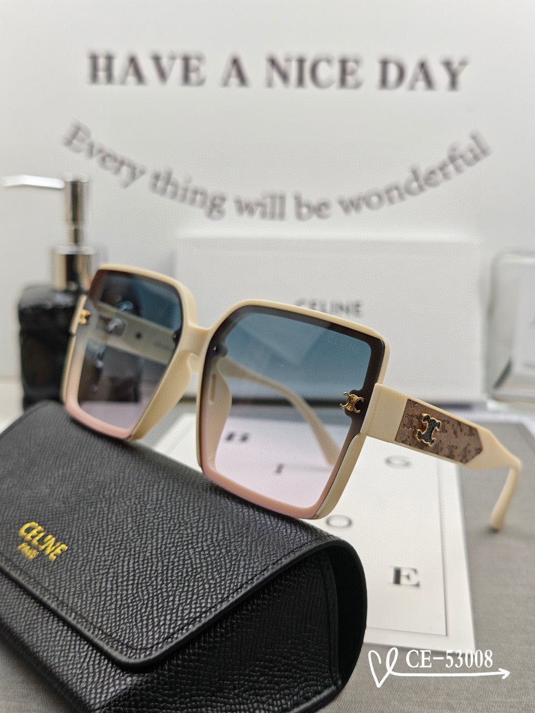 CELINE Black Rim Square Sunglasses - Image 4