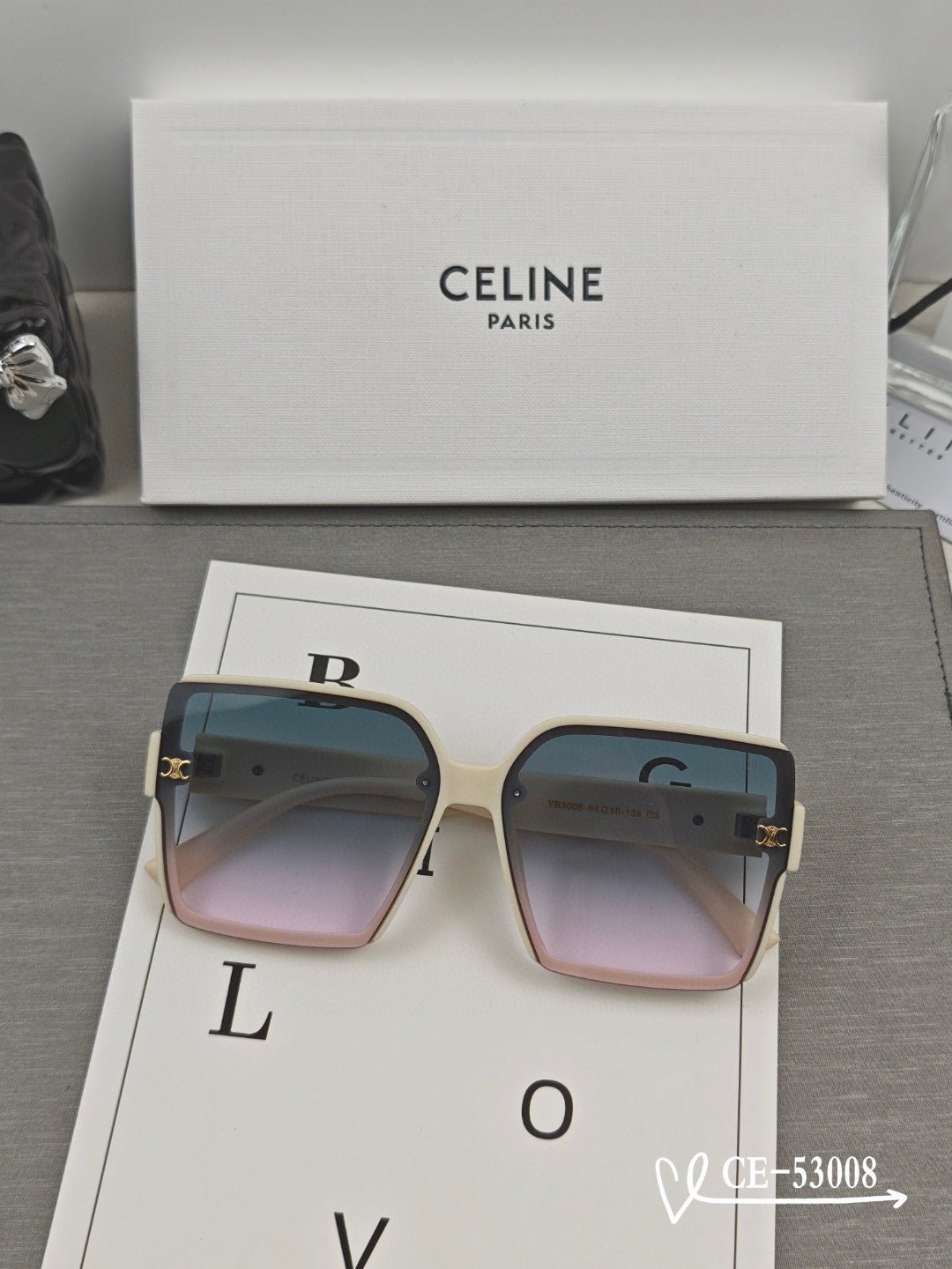 CELINE Black Rim Square Sunglasses - Image 5