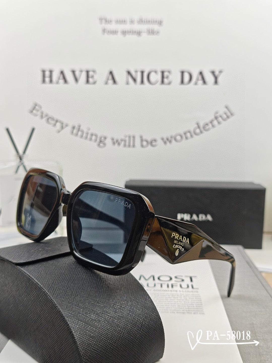 Prada Black Acetate Square Sunglasses - Image 5