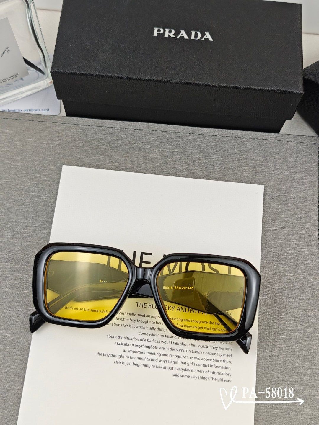 Prada Black Acetate Square Sunglasses - Image 4