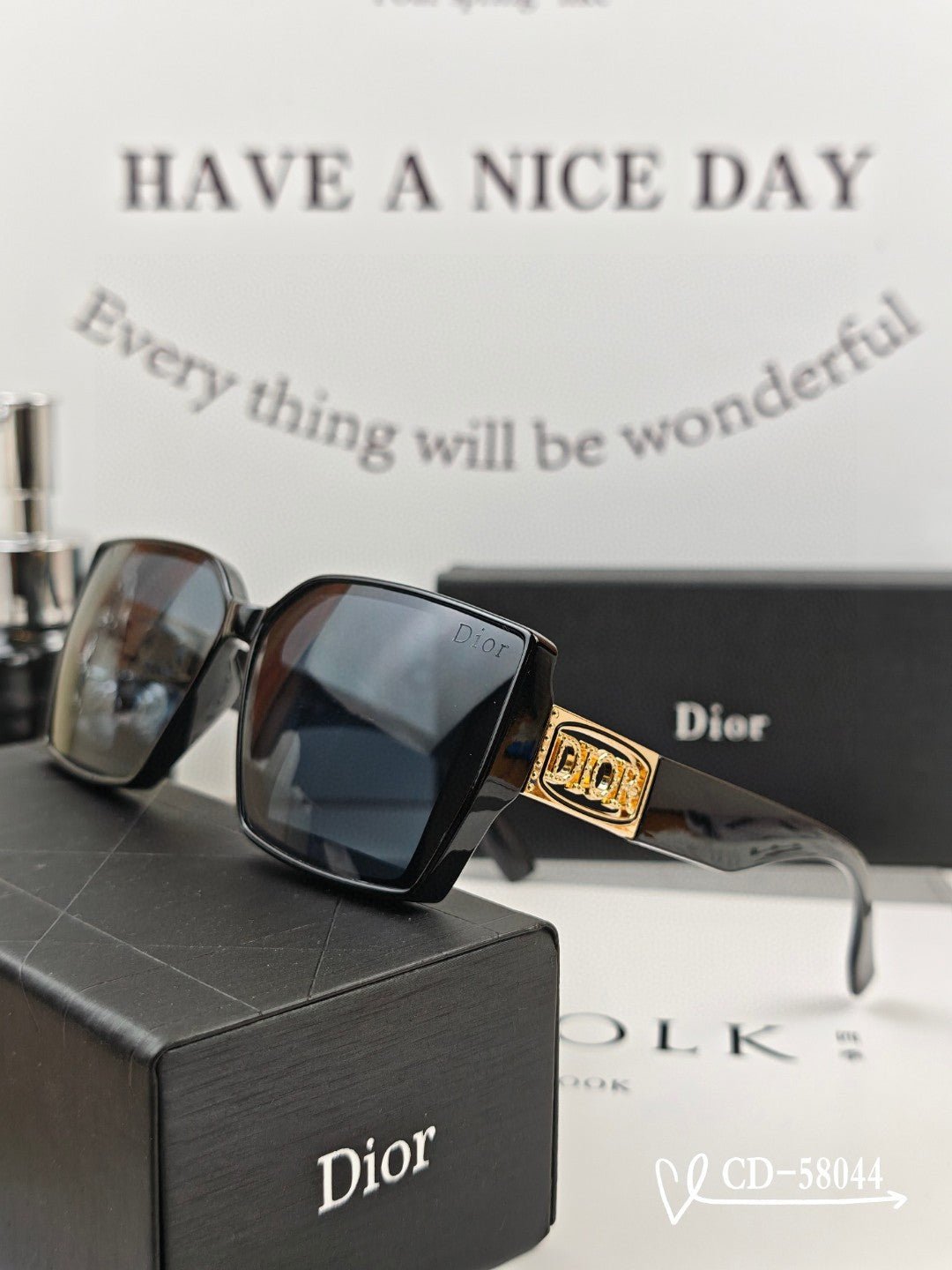 Alternative view of DIOR MONTAIGNE SQUARE SUNGLASS 58044 IN ACETATE