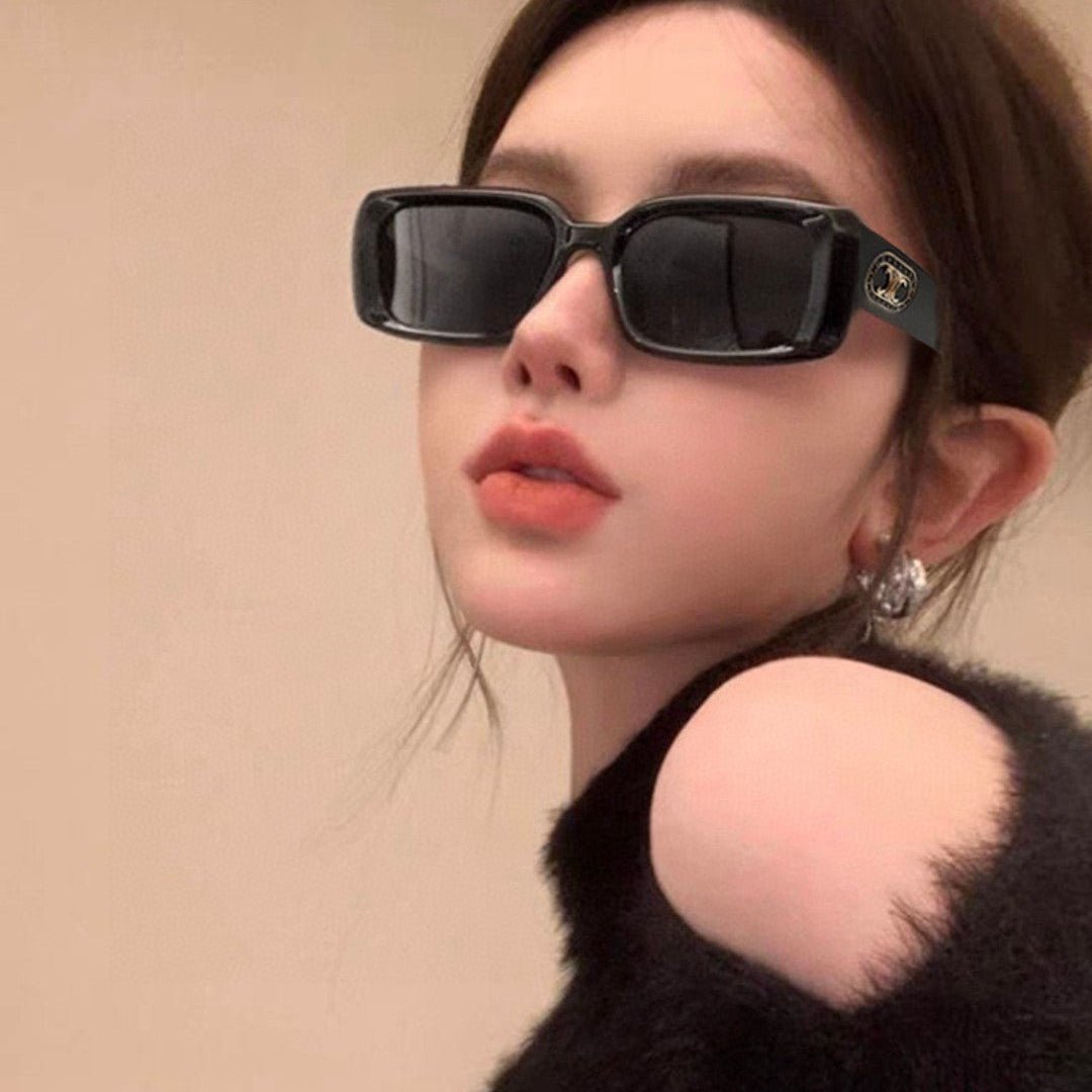 CELINE Slim Black Rectangle Shades - Image 9