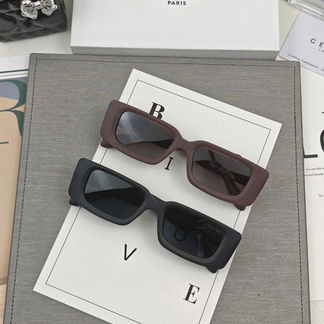 CELINE Black Rectangle Shades - Image 9