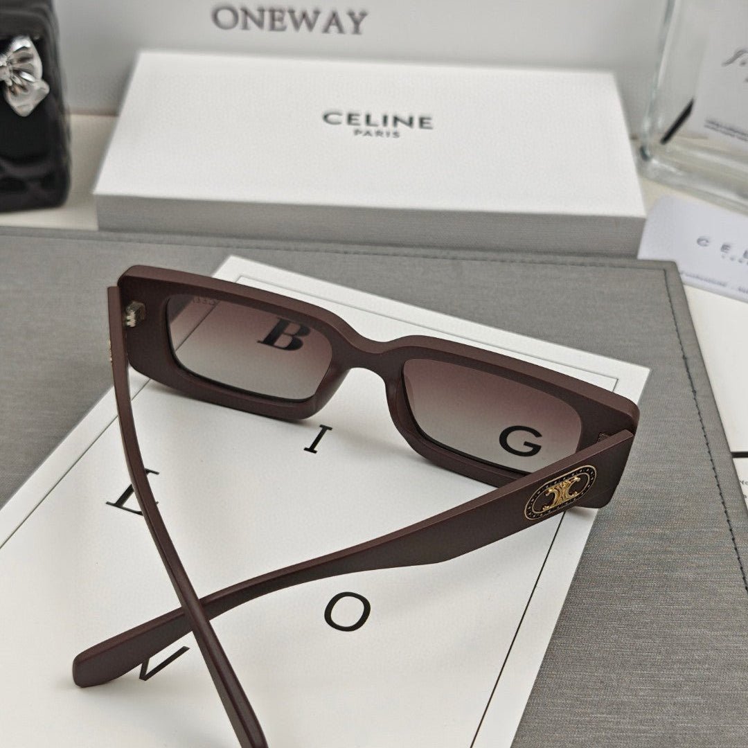 CELINE Slim Black Rectangle Shades - Image 5