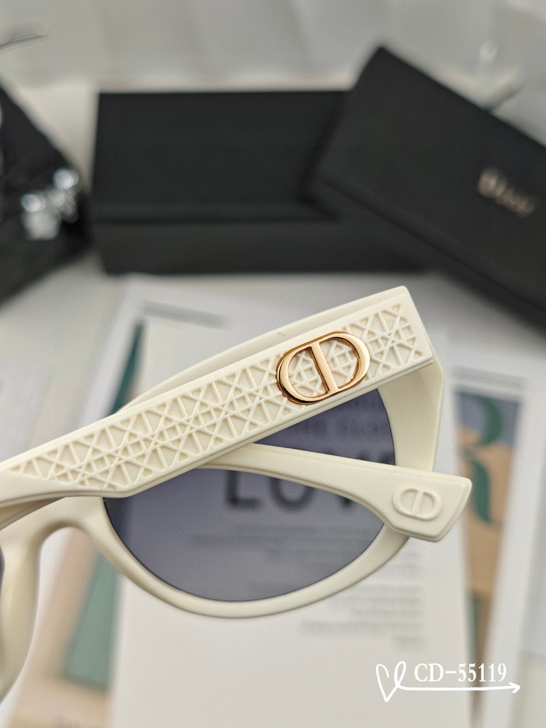 Dior Black Acetate Cat Eye Solid Smoke Sunglasses - Image 6
