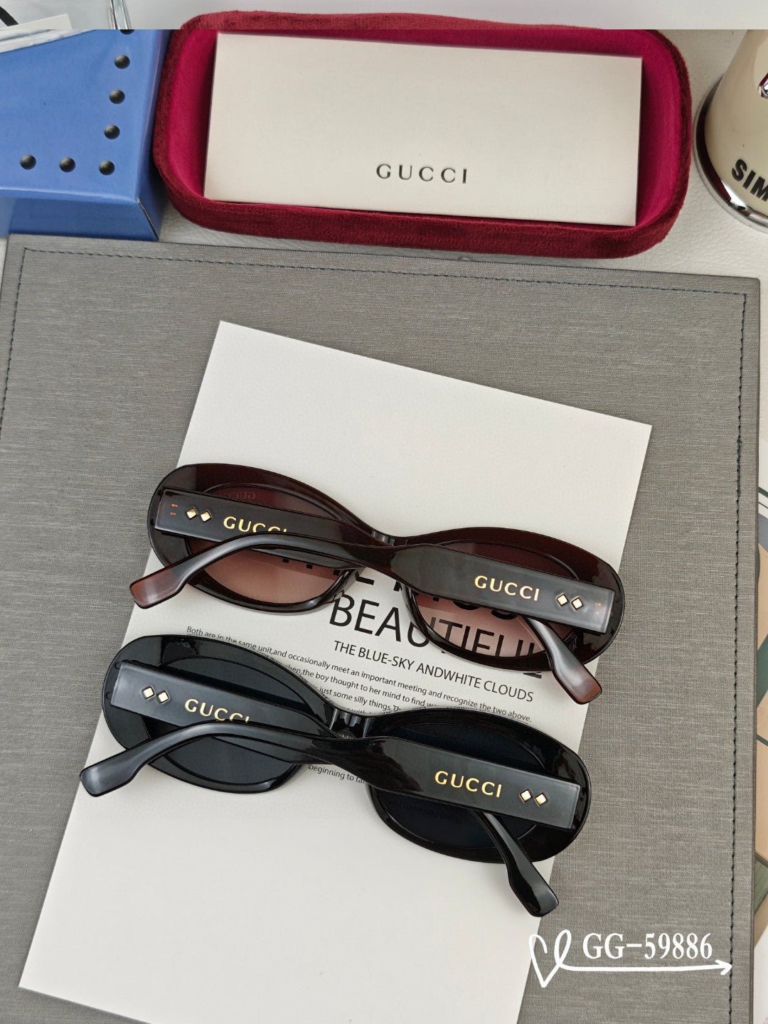 GUCCI Ivory Cat-eye Sunglasses - Image 3