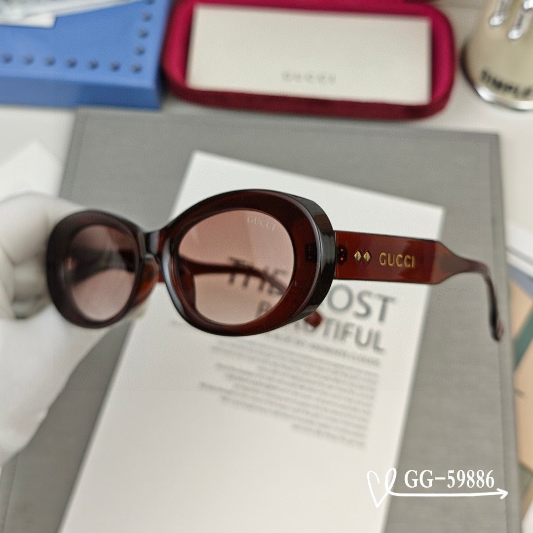 Alternative view of OVAL FRAME SUNGLASSES 59886 IN ACETATE