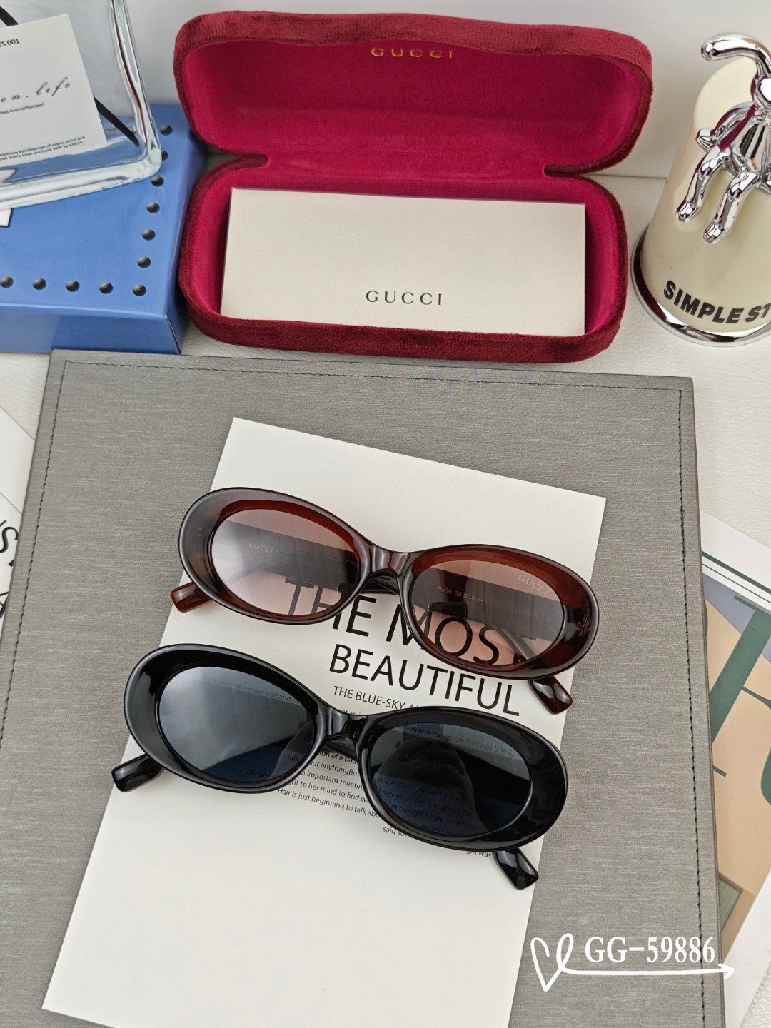 GUCCI Ivory Cat-eye Sunglasses - Image 4