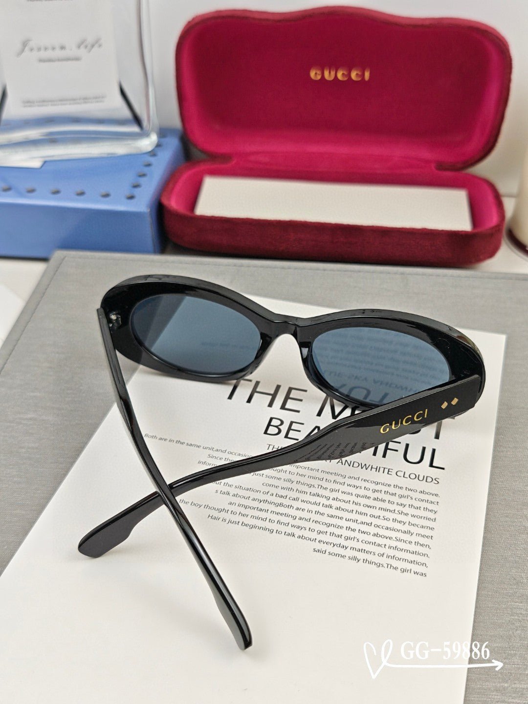 GUCCI Ivory Cat-eye Sunglasses - Image 7