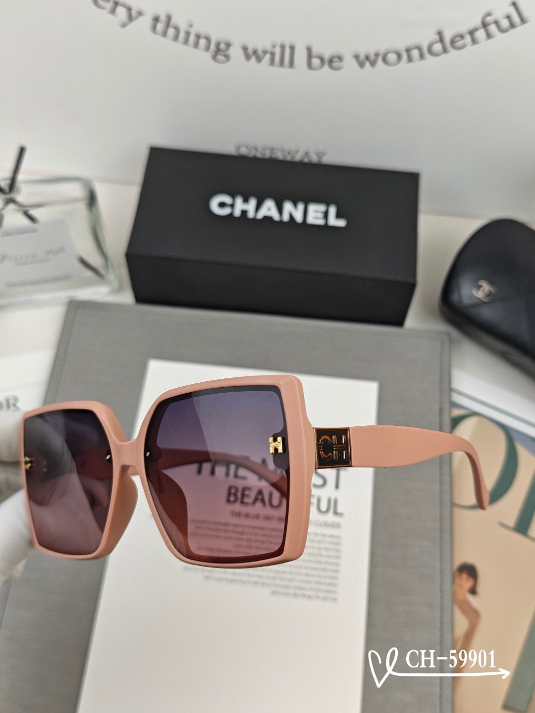 Alternative view of CHANEL SQUARE SUNGLASSES 59901 IN ACETATE
