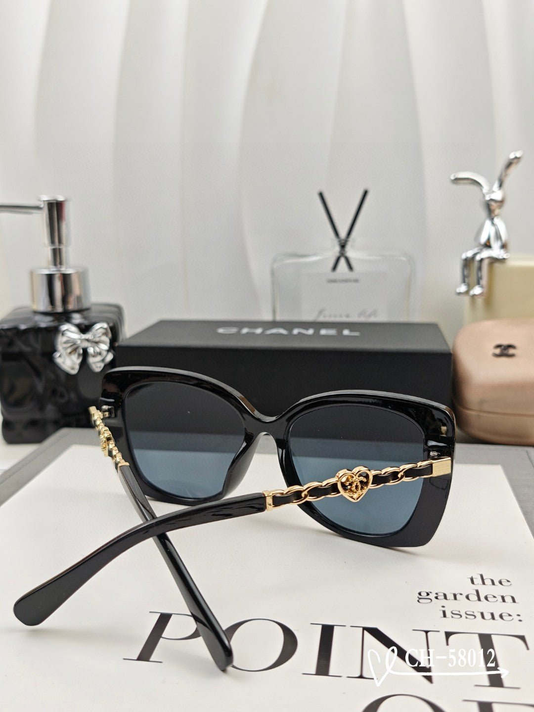 Chanel Pink Metal Square Sunglasses - Image 5