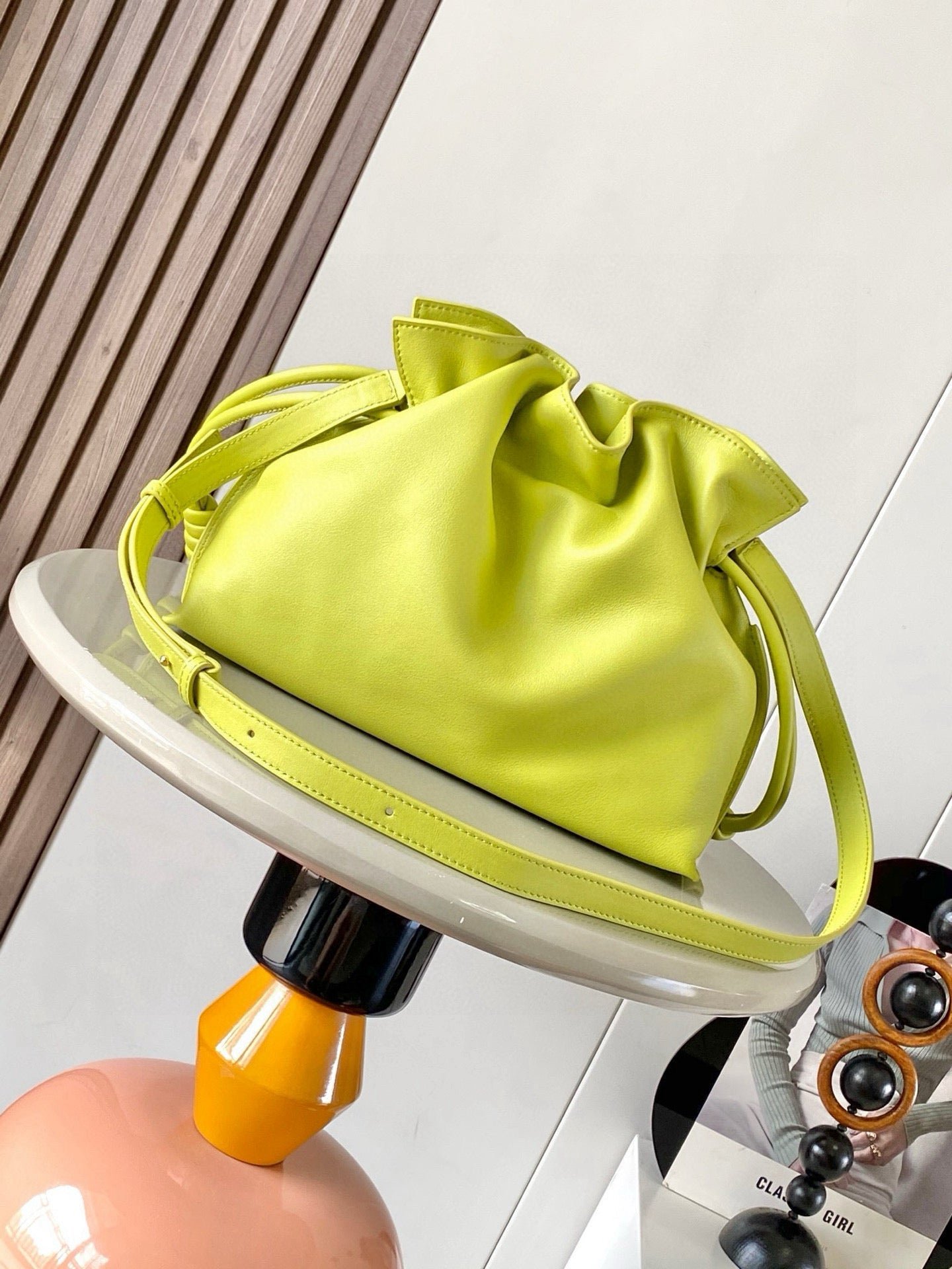 Alternative view of Loewe 2025 Flamenco Lucky 30cm Bag Meadow Green Nappa Calfskin 274605