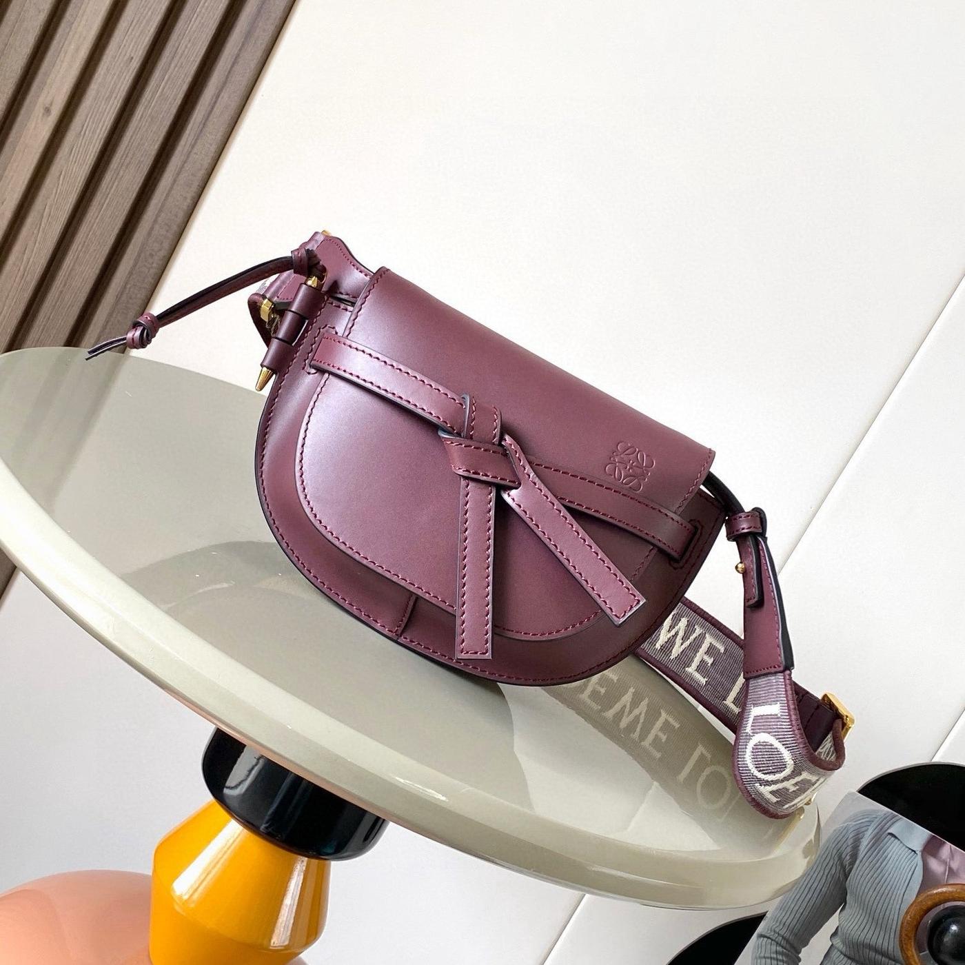 Loewe Mini Gate Dual Burgundy Calfskin 21cm