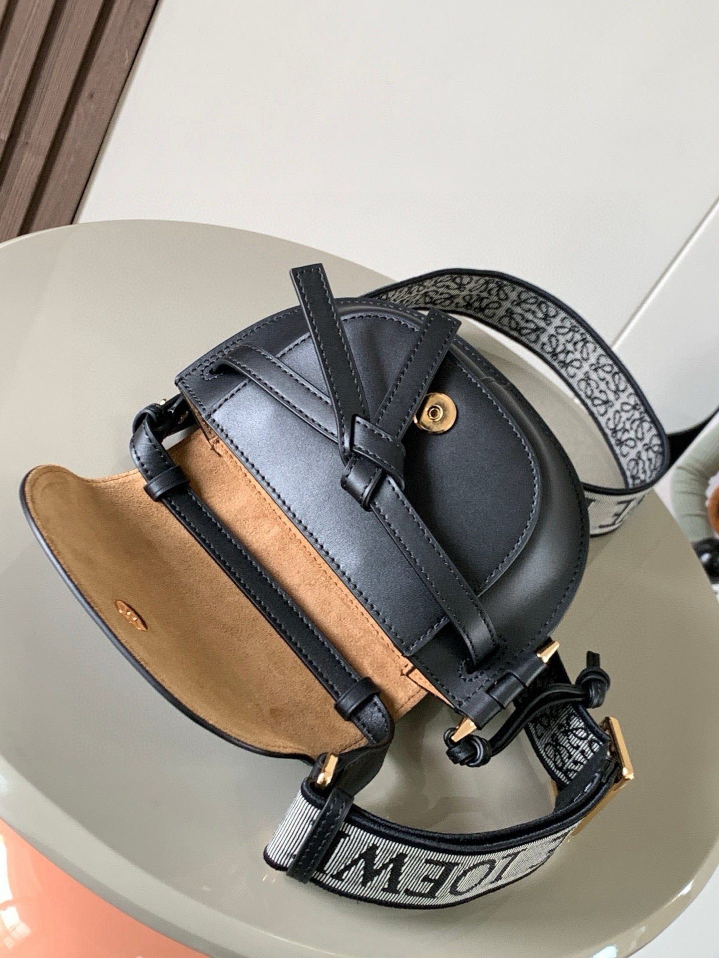 Alternative view of Loewe Mini Gate Dual Black Calfskin 21cm