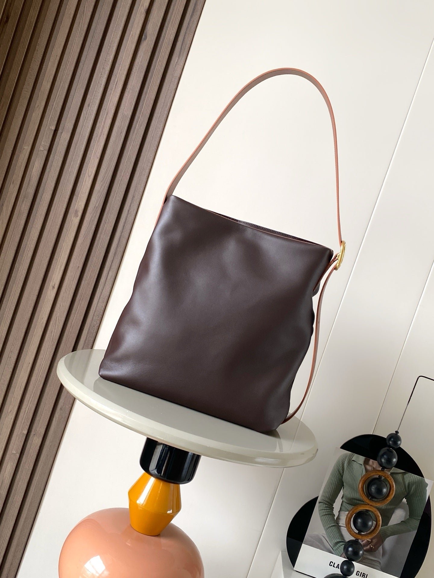 Alternative view of Loewe Draped Tote Chocolate Lambskin 30cm