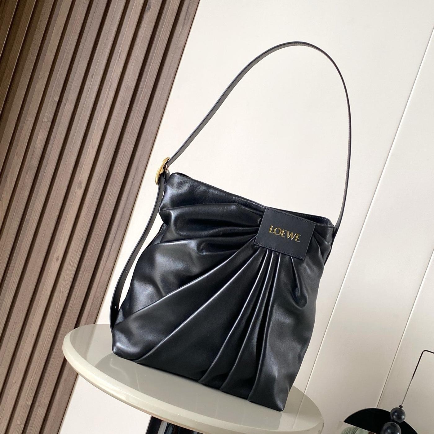 Loewe Draped Tote Black Lambskin 30cm