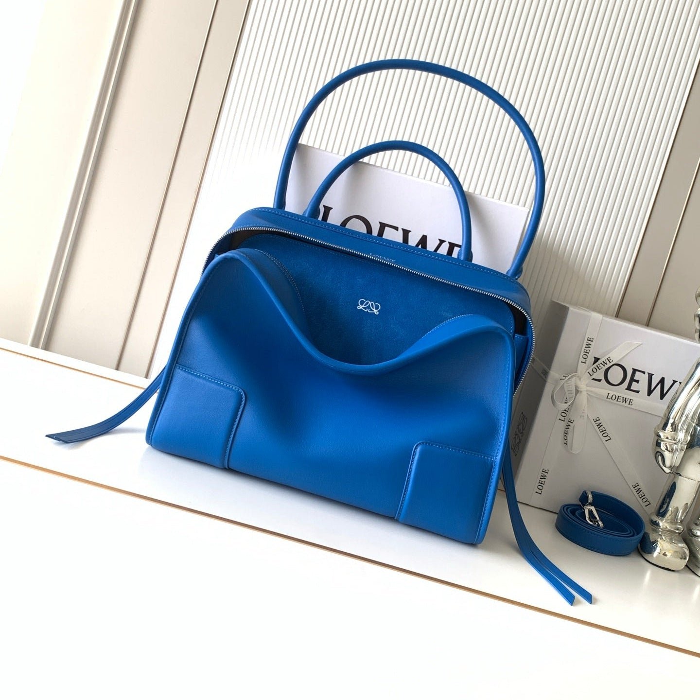 Loewe 2026 Amazona 180 Bag 24cm Blue Soft Calfskin