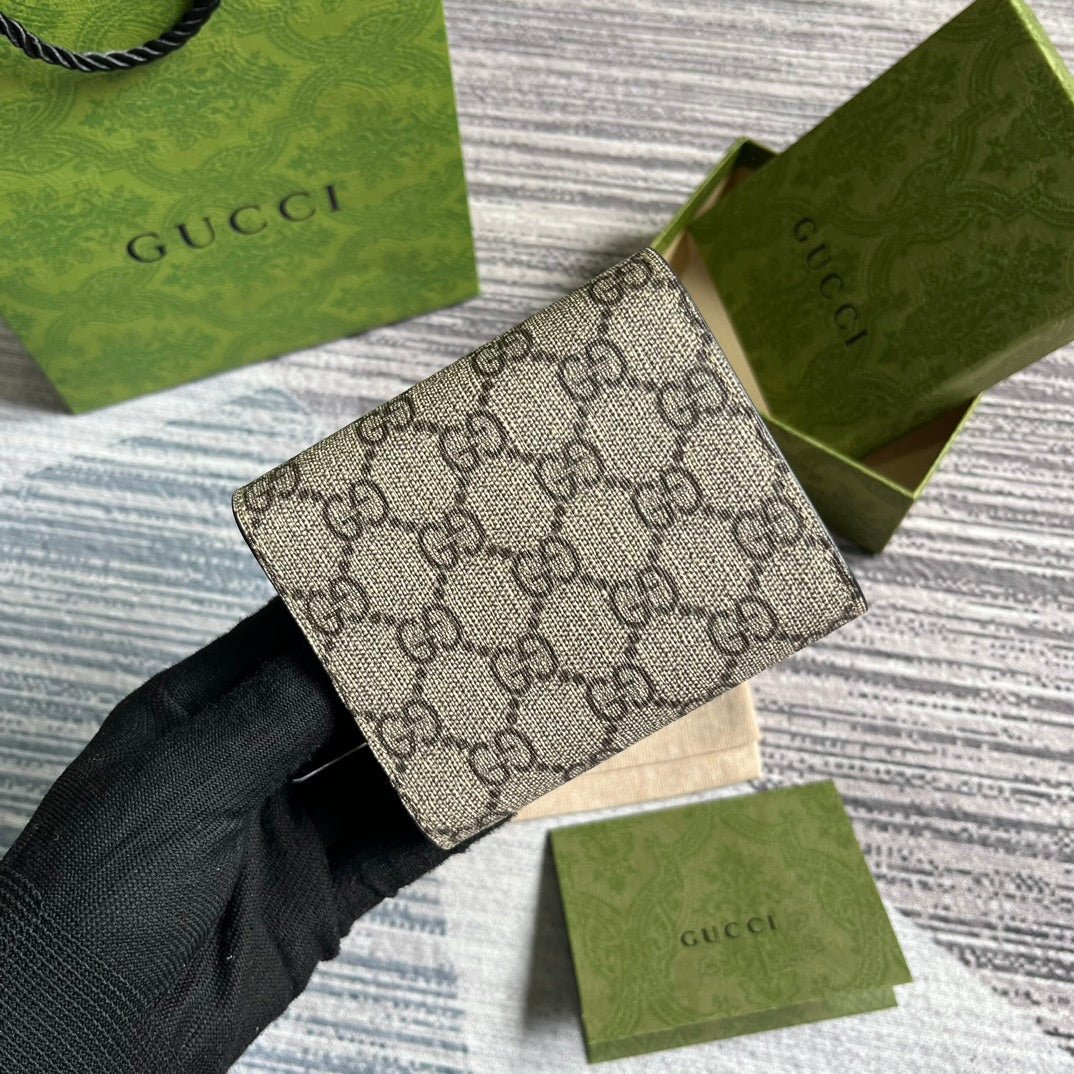 Alternative view of GUCCI MINI WALLET 11 IN BEIGE MIX BROWN CANVAS
