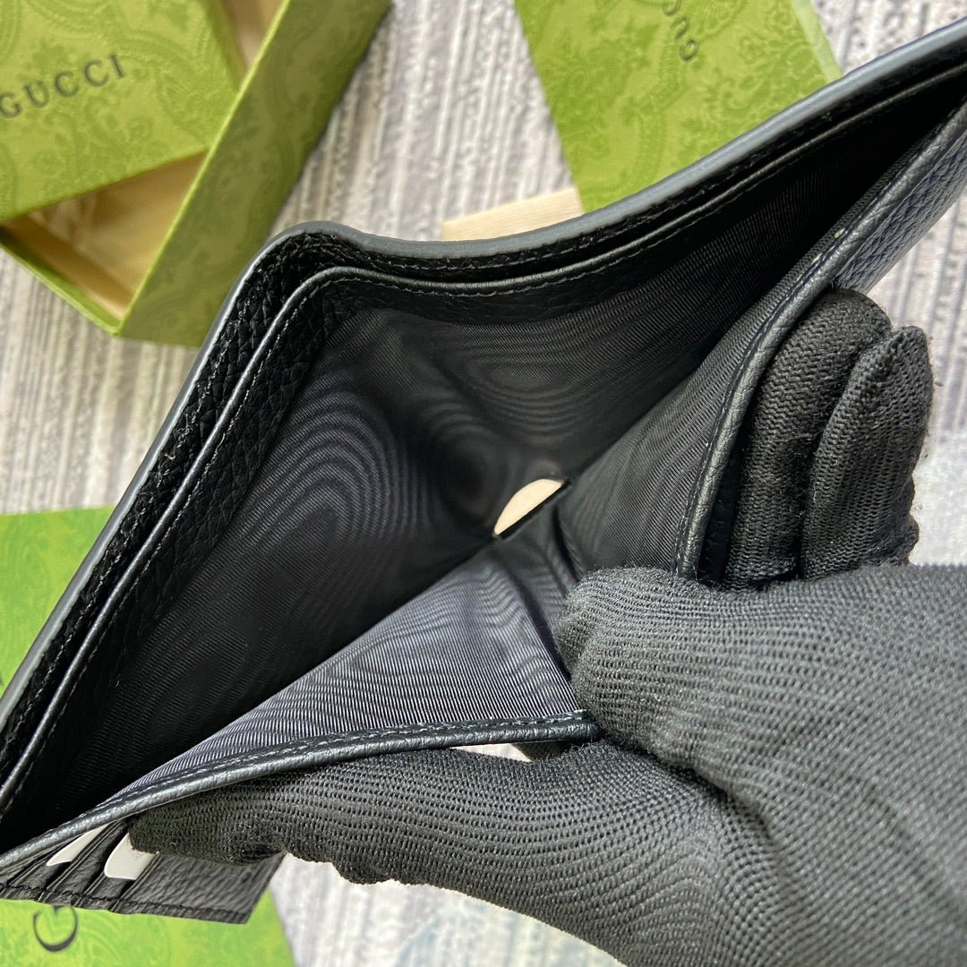 GUCCI Black Leather Logo Wallet - Image 6