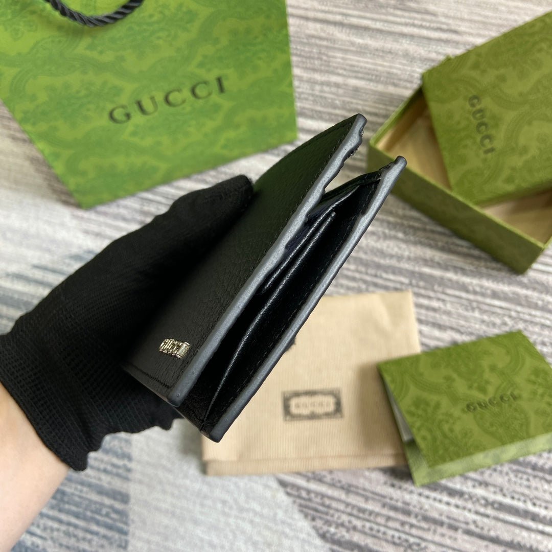 GUCCI Black Leather Logo Wallet - Image 4