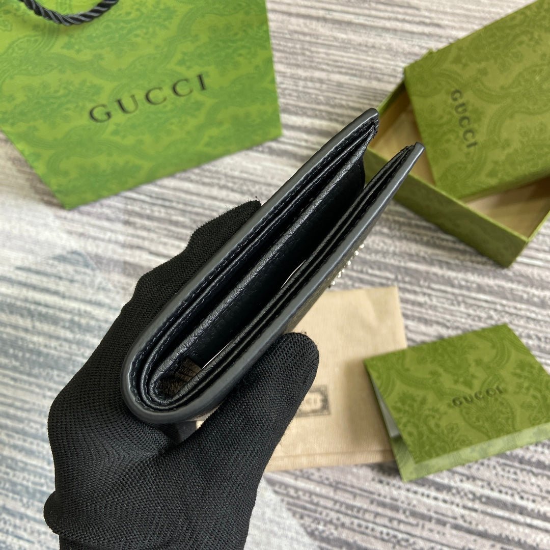 GUCCI Black Leather Logo Wallet - Image 7