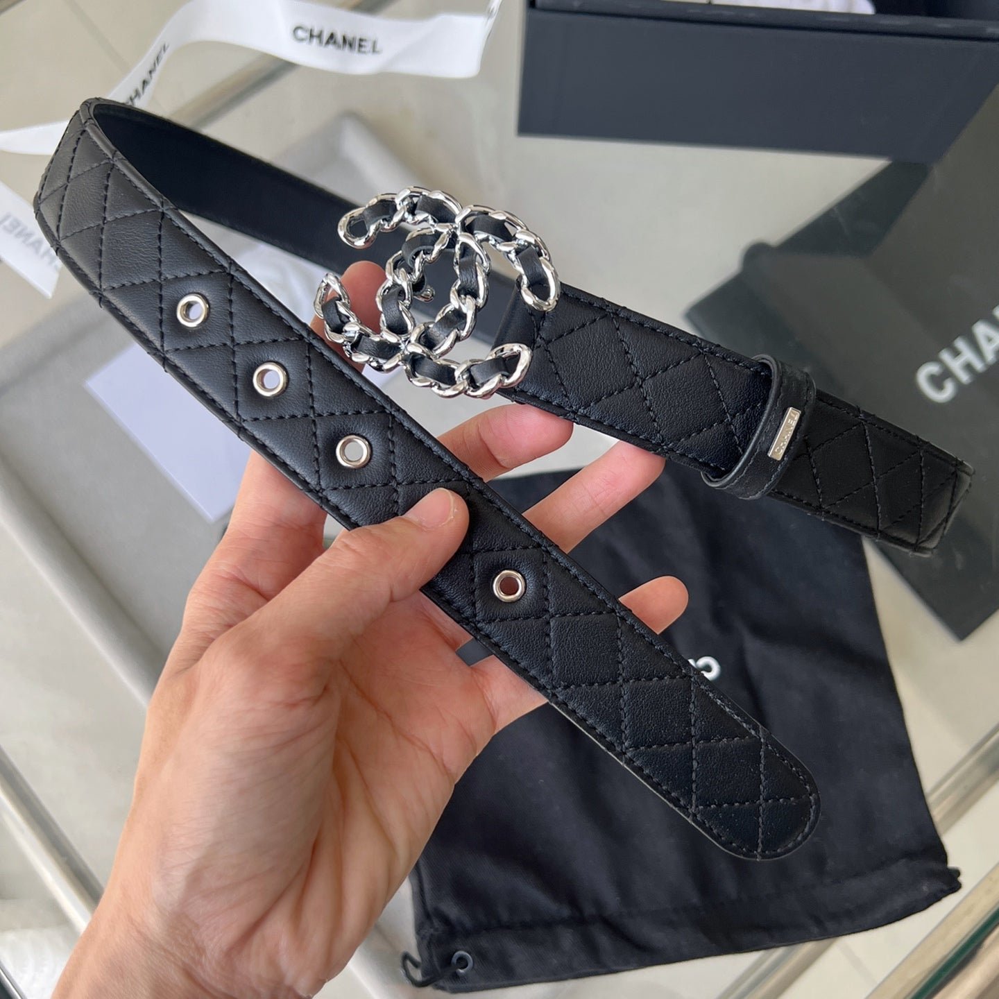Alternative view of Chanel Quilt Chain Leather Belt
