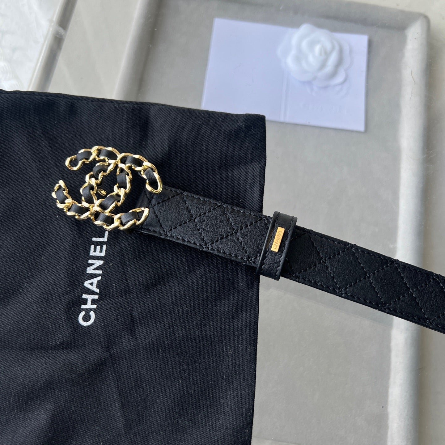 Chanel Quilted Lamb Chain Belt - Image 3