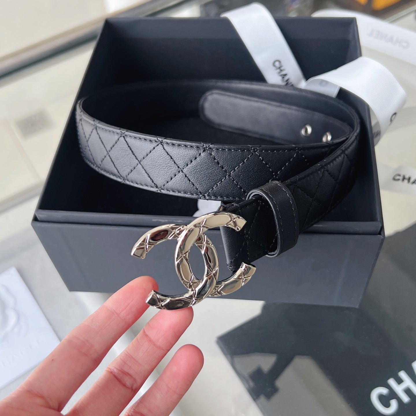 Alternative view of Chanel Quilt Leather Metal Belt
