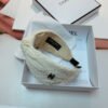 Chanel Cream Raw Edge Fabric CC Headband