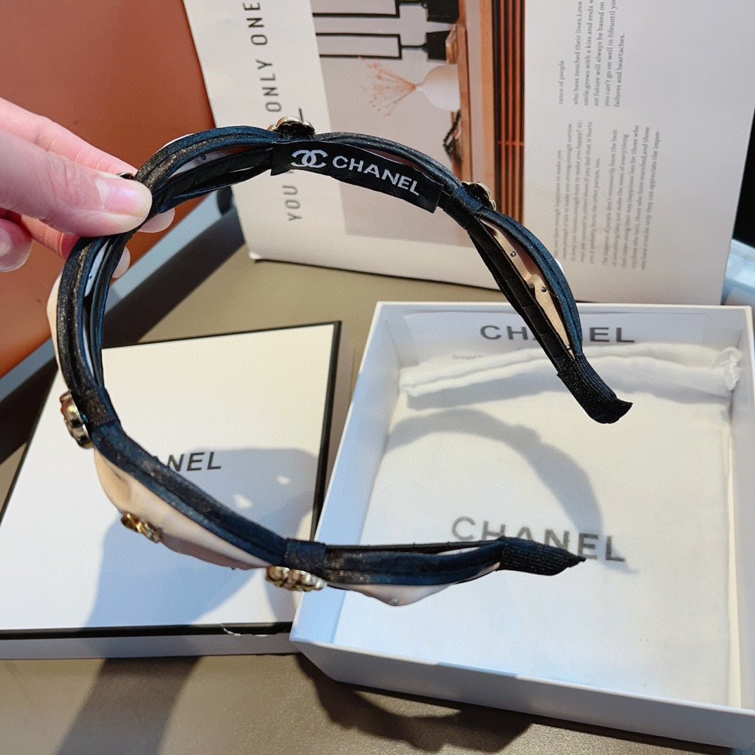 CHANEL LIGHT PINK SILK HAIRBAND 410836 - Image 6