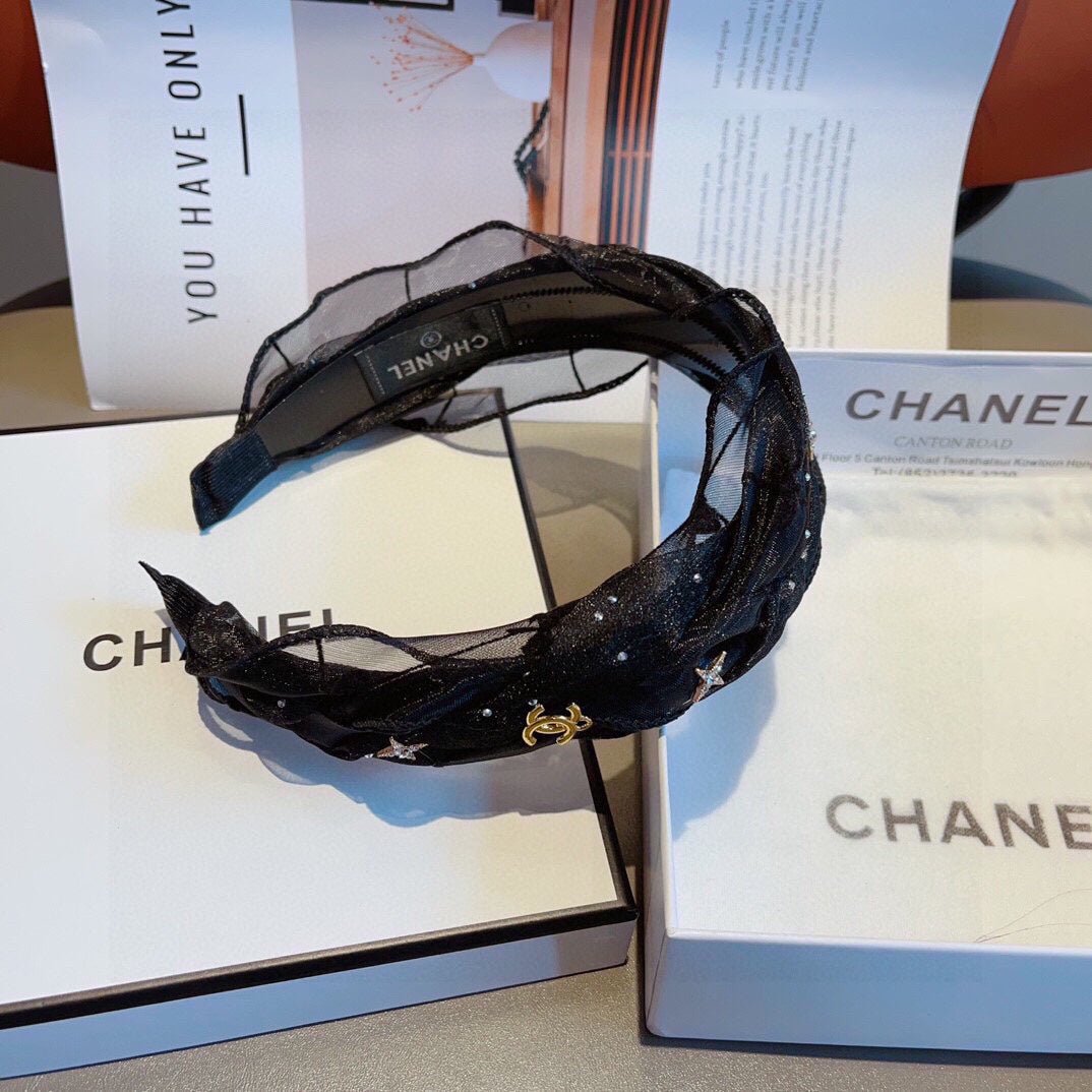 Alternative view of CHANEL BLACK VOILE FABRIC HAIRBAND 417294