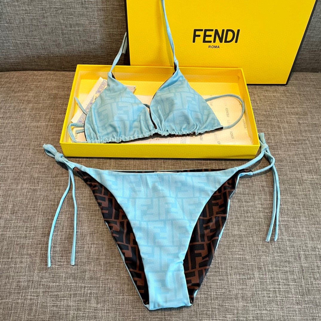 Fendi Light Blue FF Bikini Set