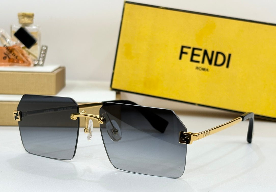 Alternative view of FENDI Frameless Metal Embossed Lens Sunglasses