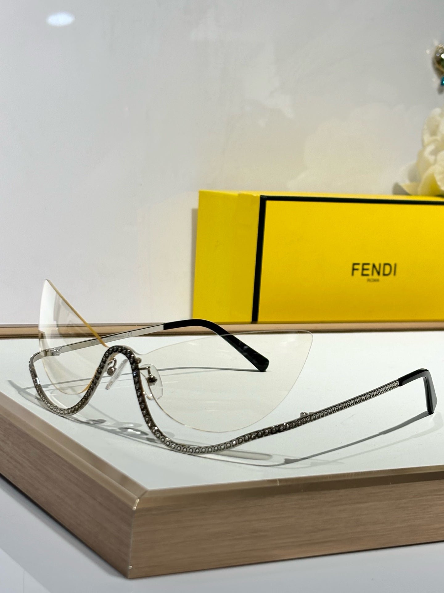 Alternative view of FENDI Frameless Cat-Eye Metal Sunglasses