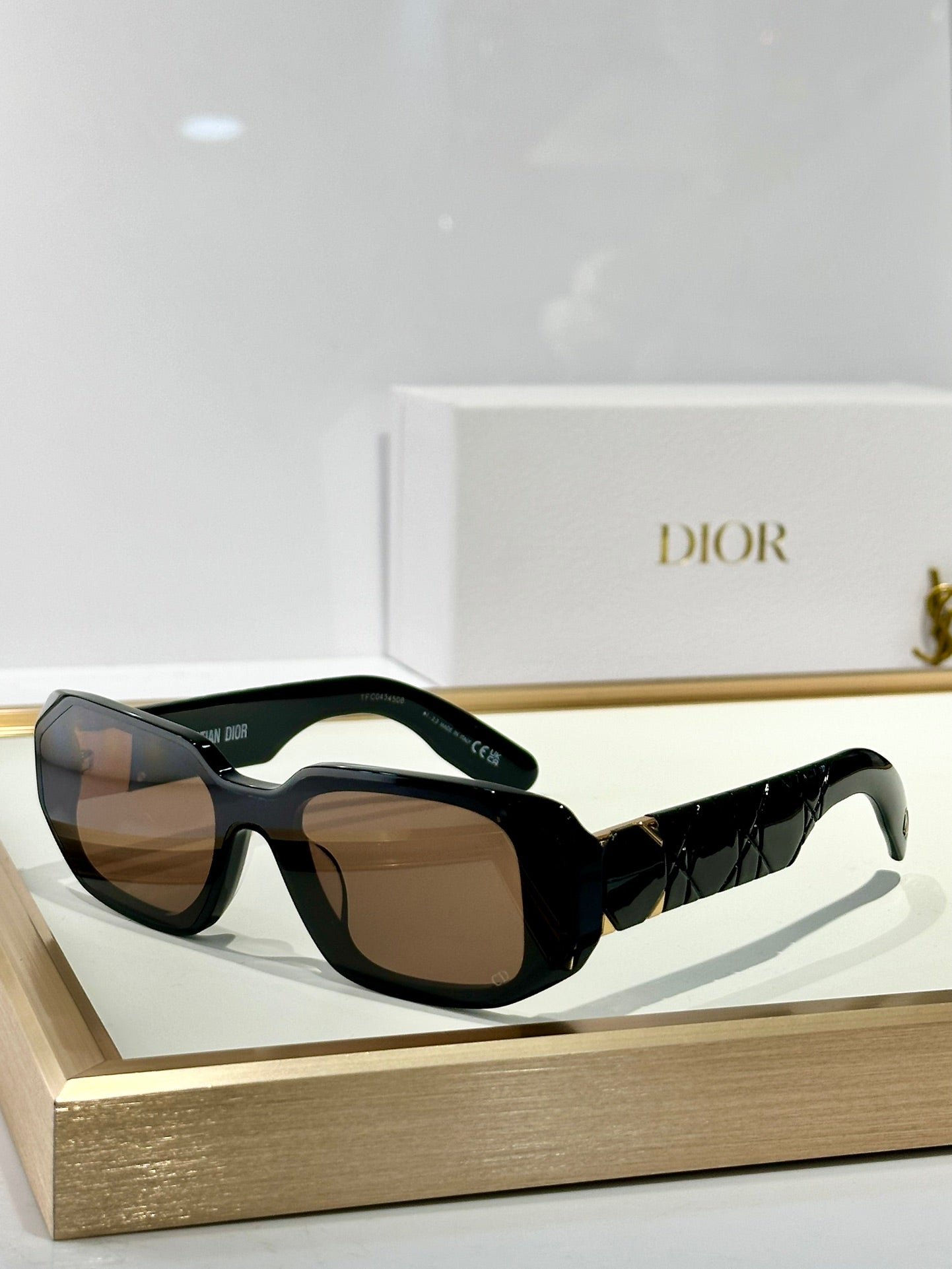 Dior Black Acetate Square Yellow Tint Sunglasses - Image 5