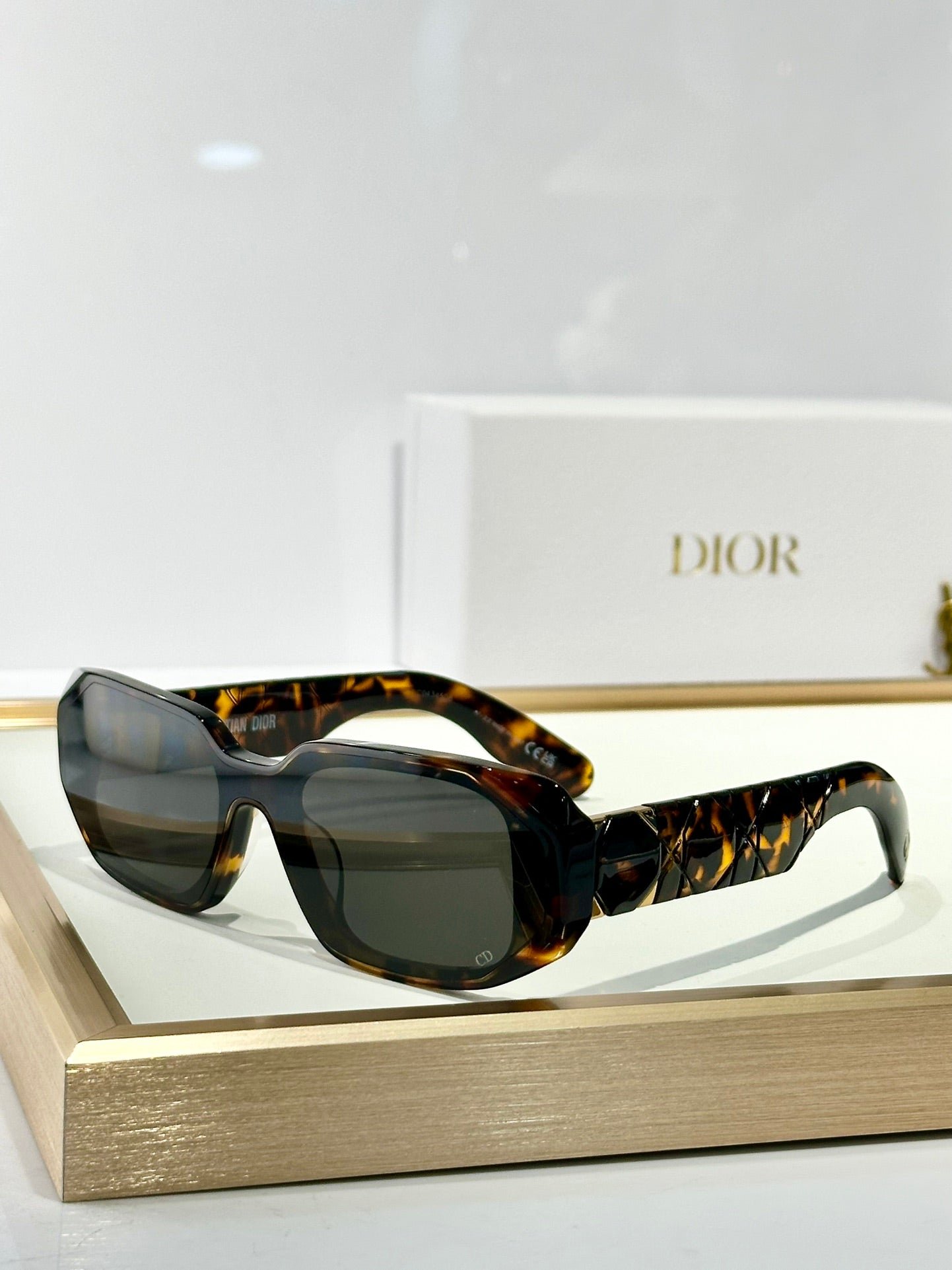 Dior Black Acetate Square Yellow Tint Sunglasses - Image 6