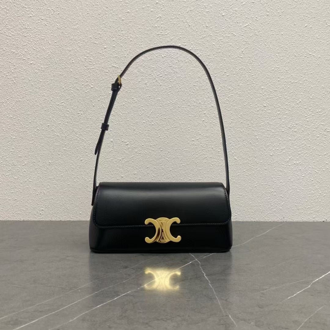 Celine Triomphe Black Shoulder Bag