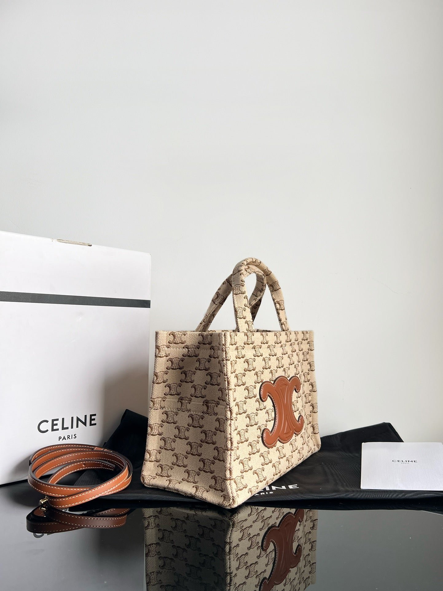 Alternative view of Celine Thais 26 Beige Canvas Tote
